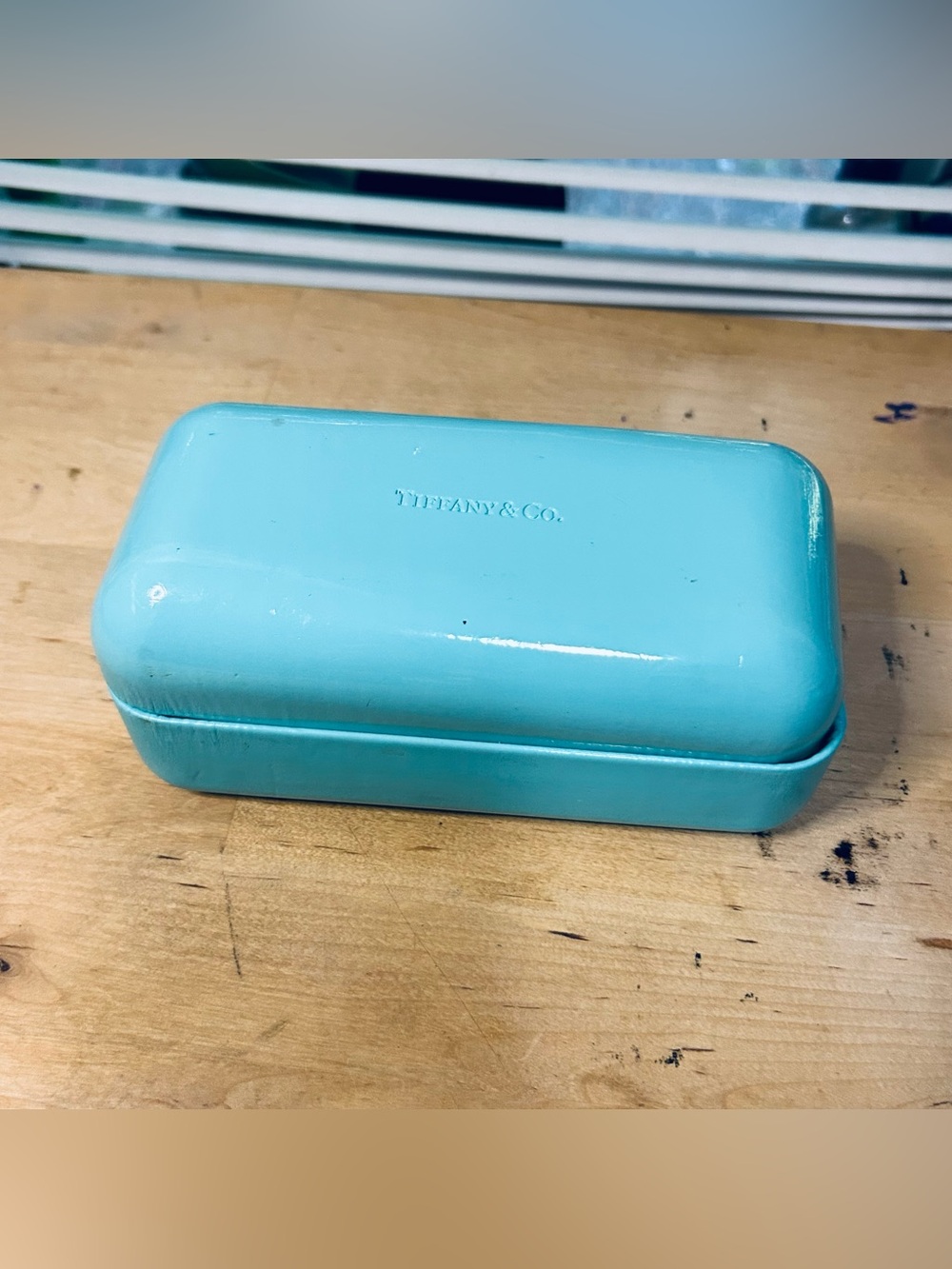 TIFFANY & Co. Blue Sunglasses Hard Case Large Authentic